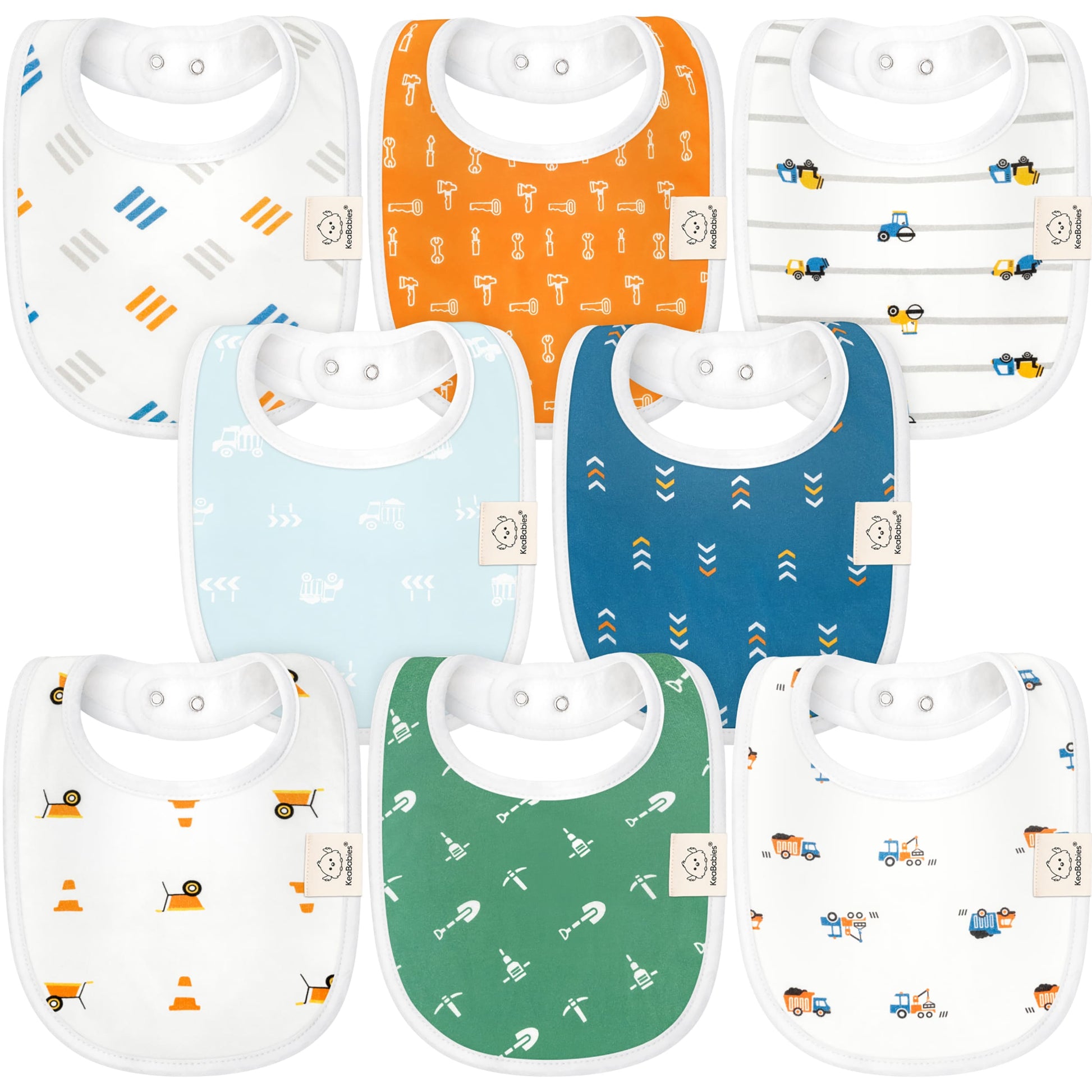 8-Pack Urban Drool Bibs 28259552821434