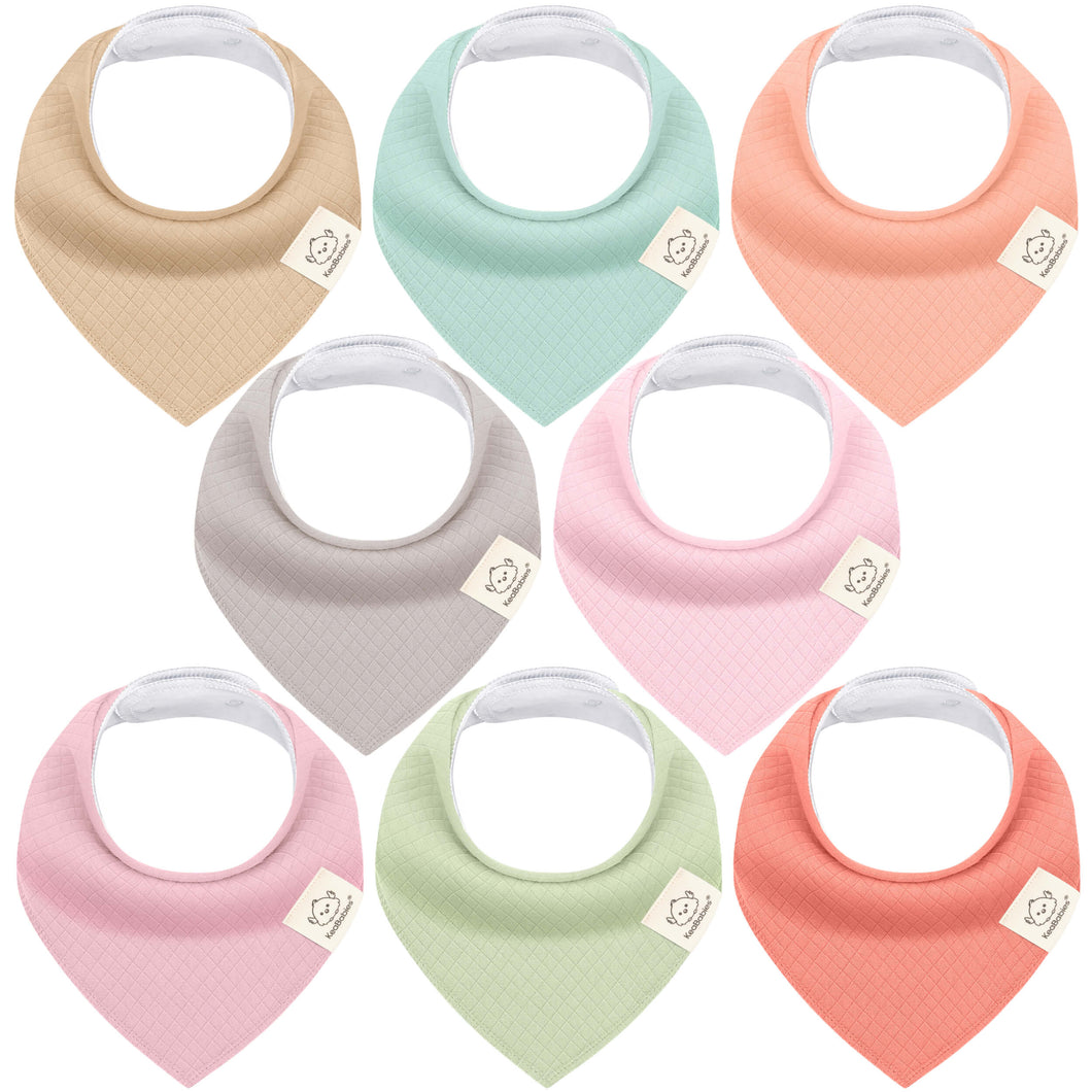 8-Pack Quin Bandana Bibs (Muted Pastel)