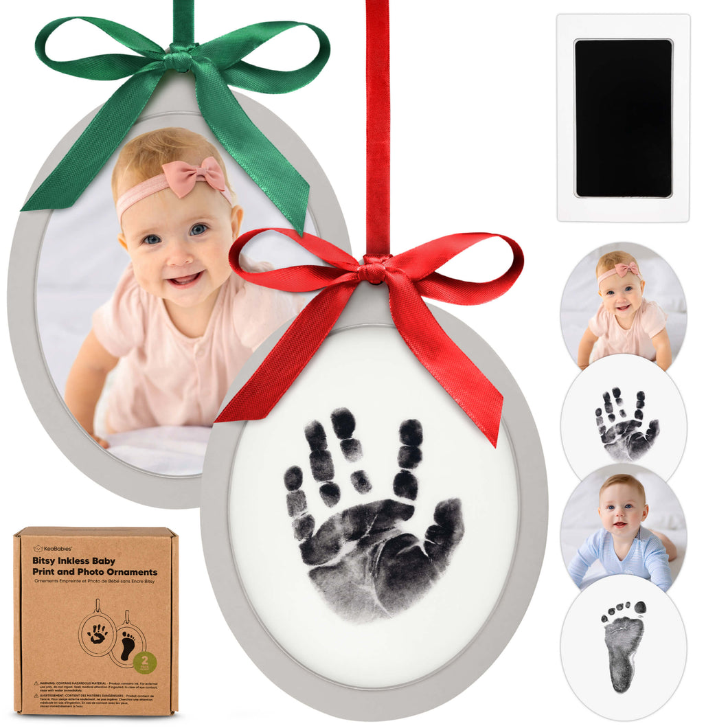 Bitsy Inkless Baby Print and Photo Ornaments (Cloud Gray)