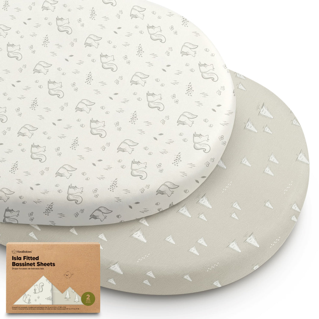 2-Pack Isla Fitted Bassinet Sheets (Pine Grove)