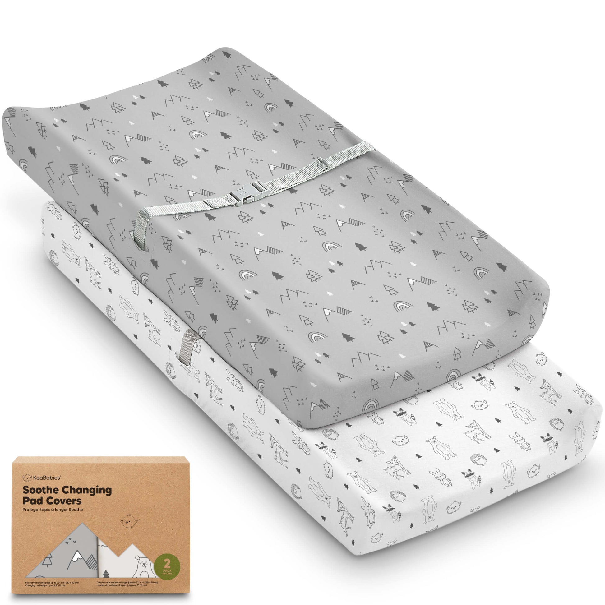 KeaBabies 2-Pack Soothe Changing Pad Covers in Elly