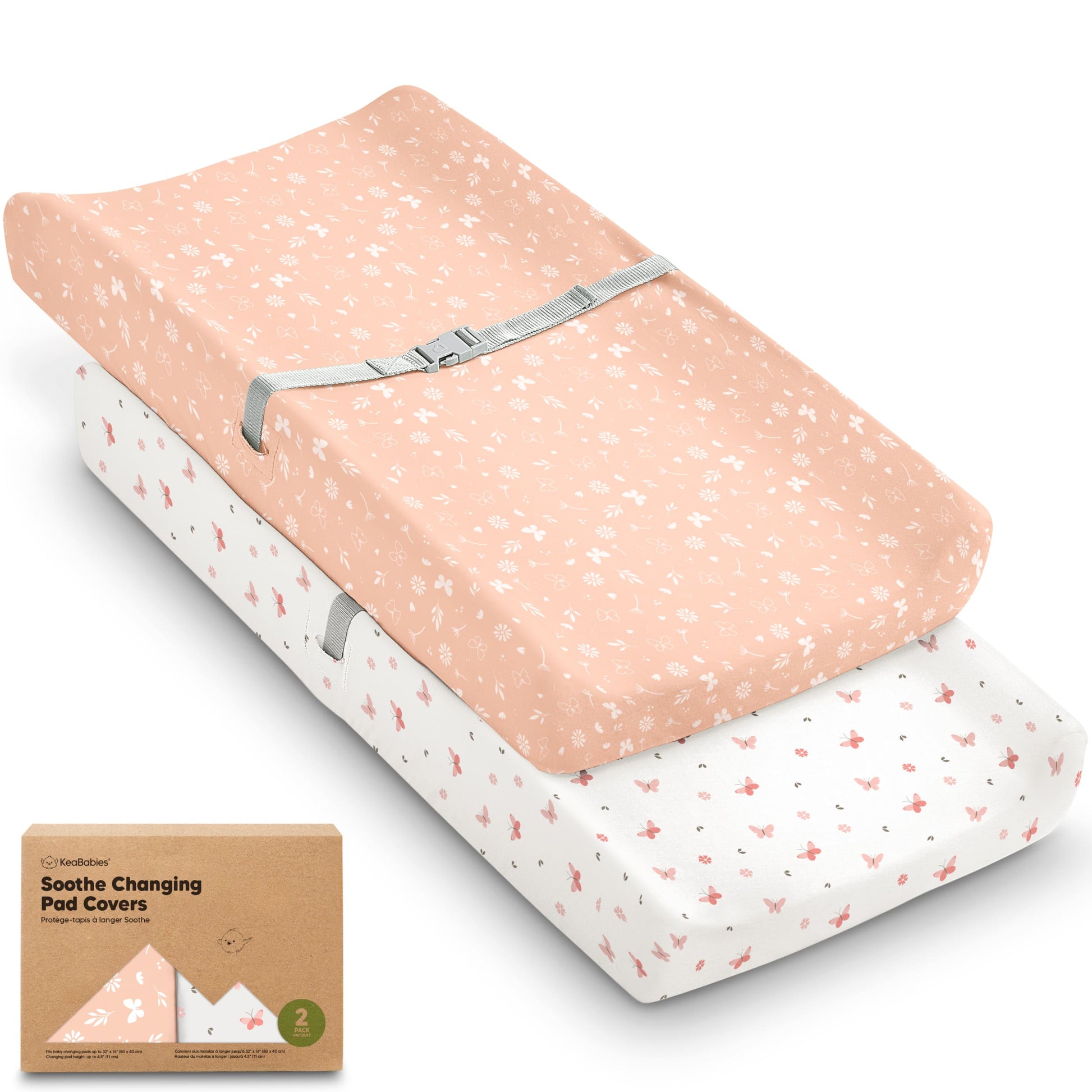 KeaBabies 2-Pack Soothe Changing Pad Covers in Elly