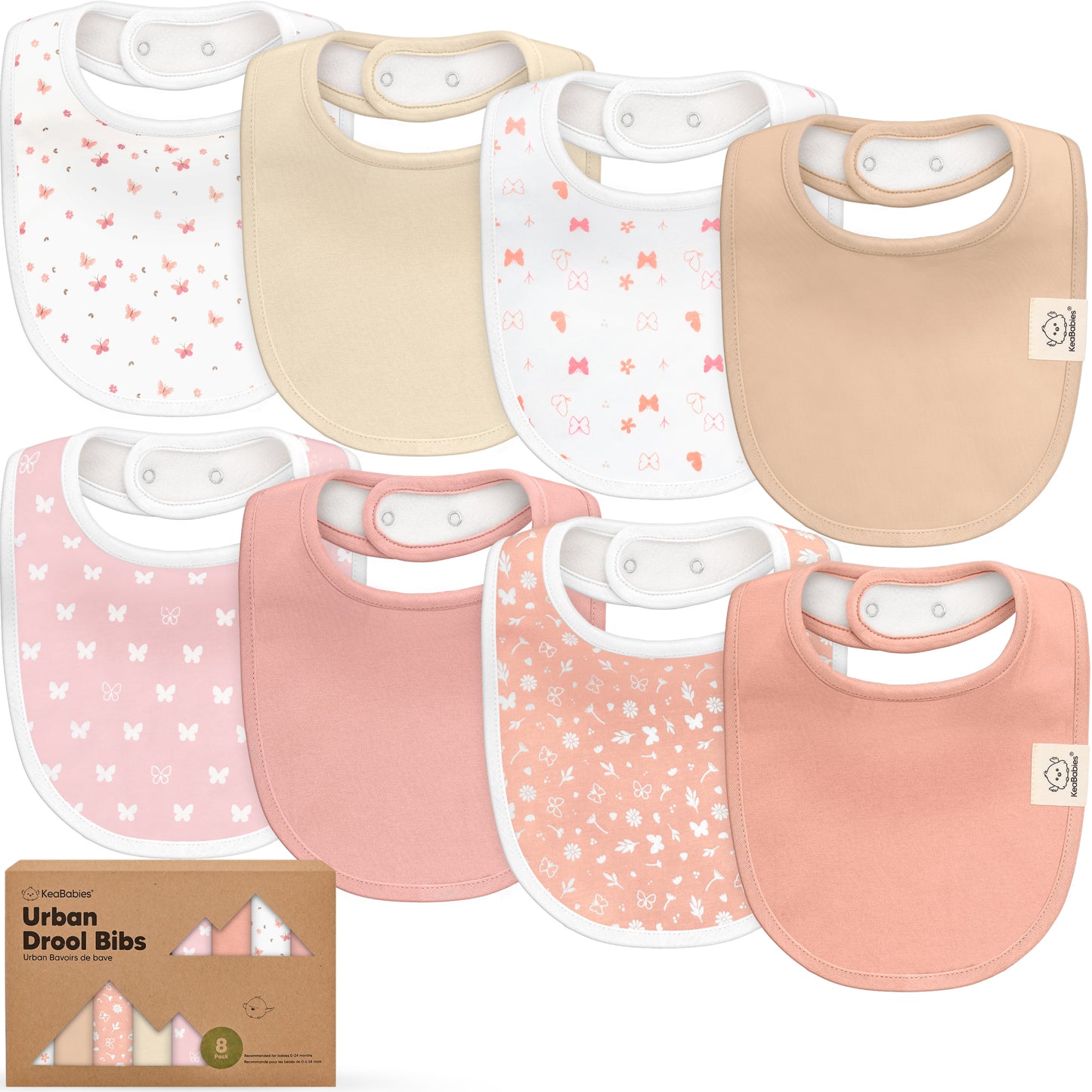 8-Pack Urban Drool Bibs 29531122761914