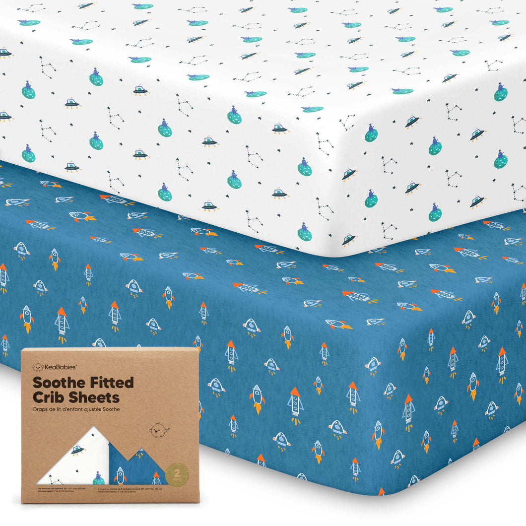 Soothe Fitted Crib Sheet (Space Quest)