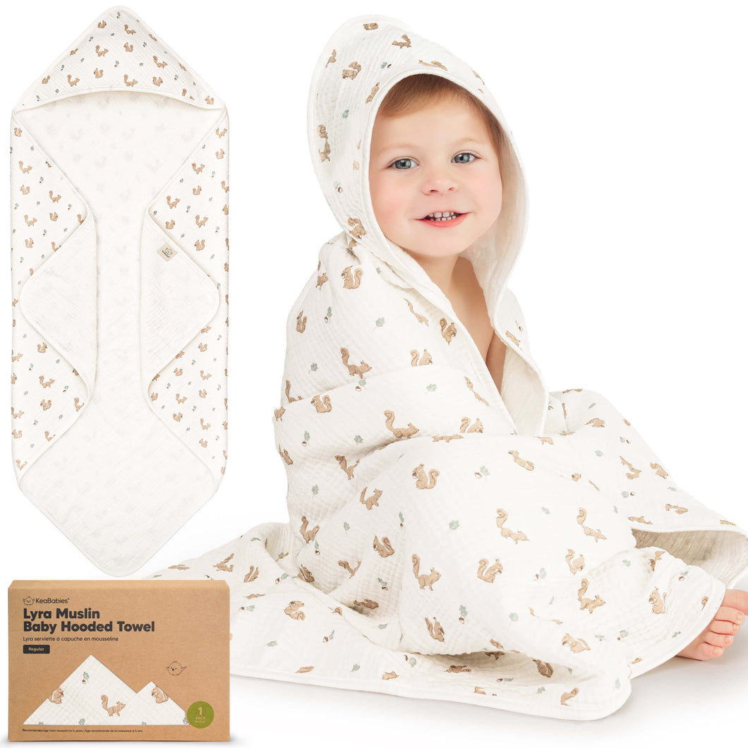 Lyra Muslin Hooded Towel (Nibbles)