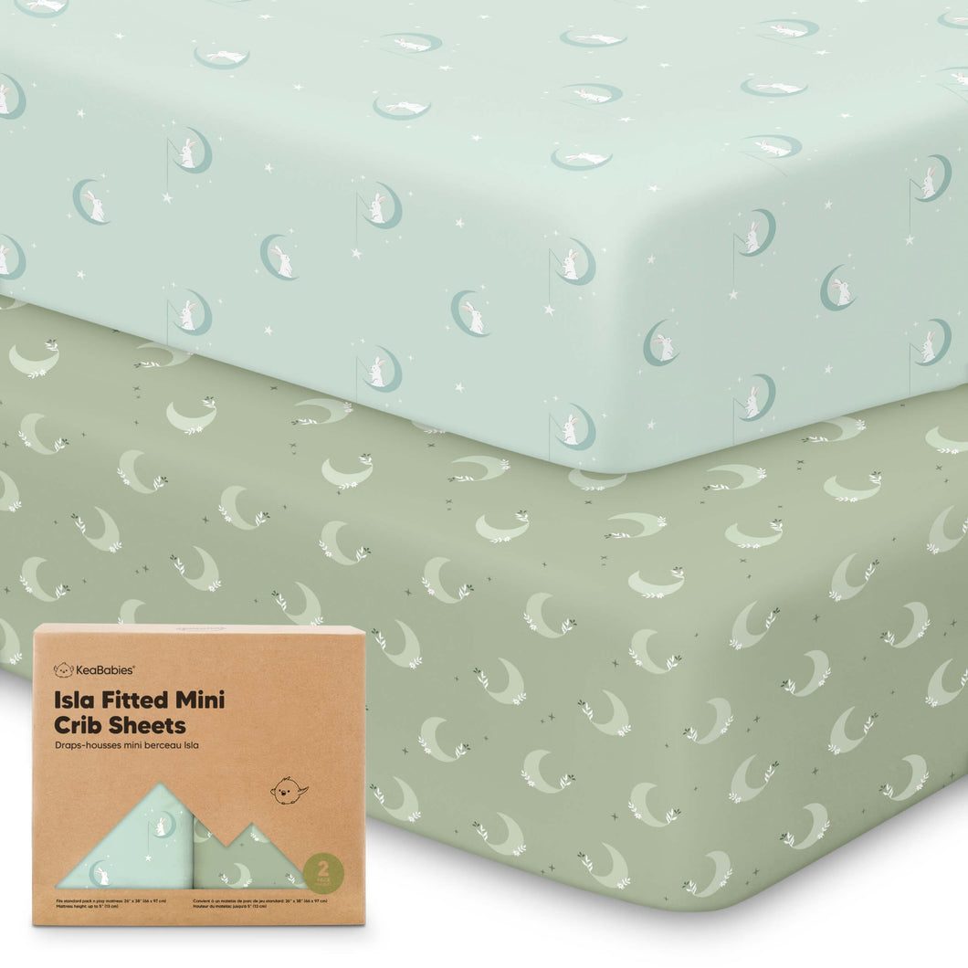 Isla Fitted Mini Crib Sheets (Lunaris)