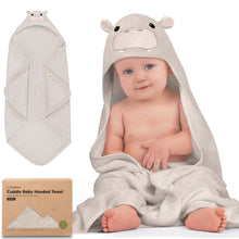 Load image into Gallery viewer, Cuddle Baby Hooded Towel (Hippo)
