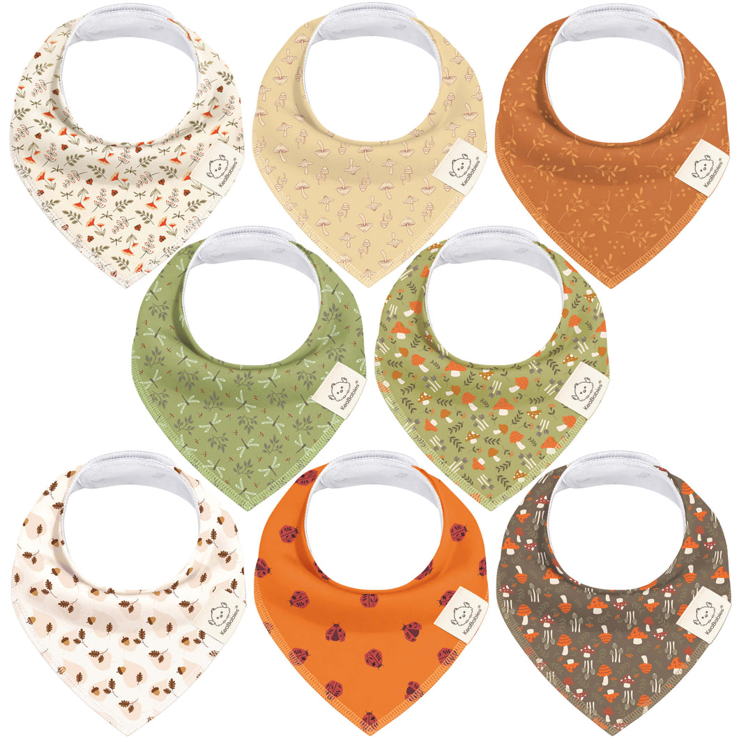 8-Pack Organic Bandana Bibs (Fall Spores)