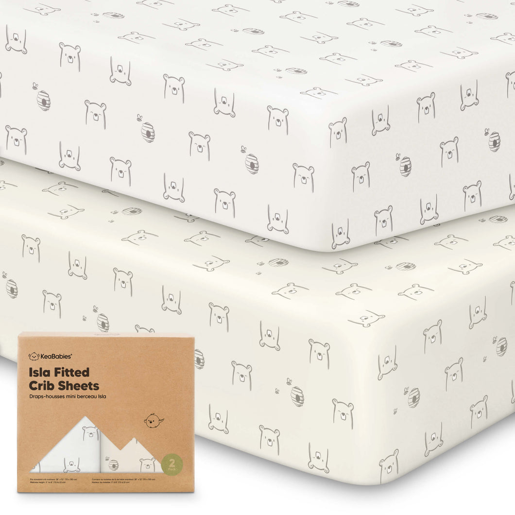 Isla Fitted Crib Sheets (Bumble Bear)