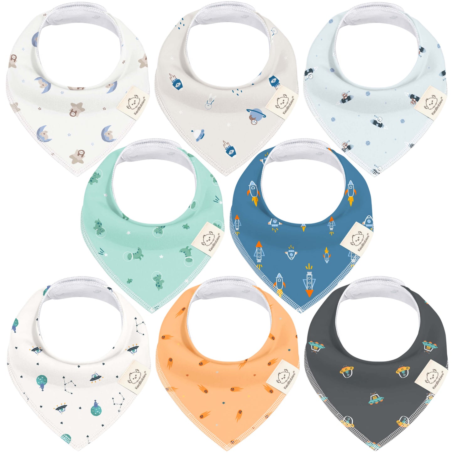 8-Pack Organic Bandana Bibs (Boy) 28726971138234