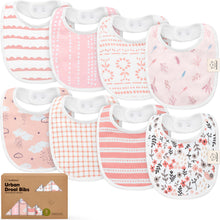 Load image into Gallery viewer, 8-Pack Urban Drool Bibs (Sweet Charm)
