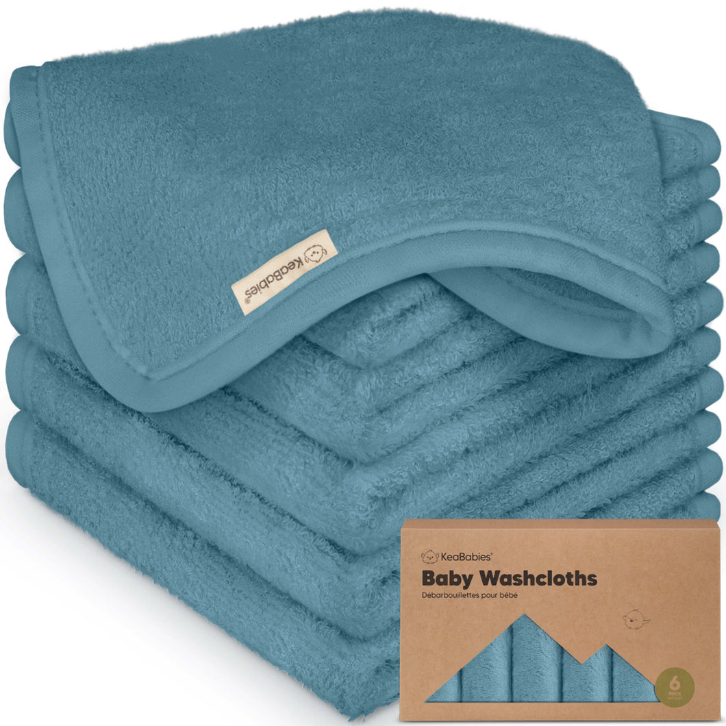 Deluxe Baby Washcloths (Aegean Blue)
