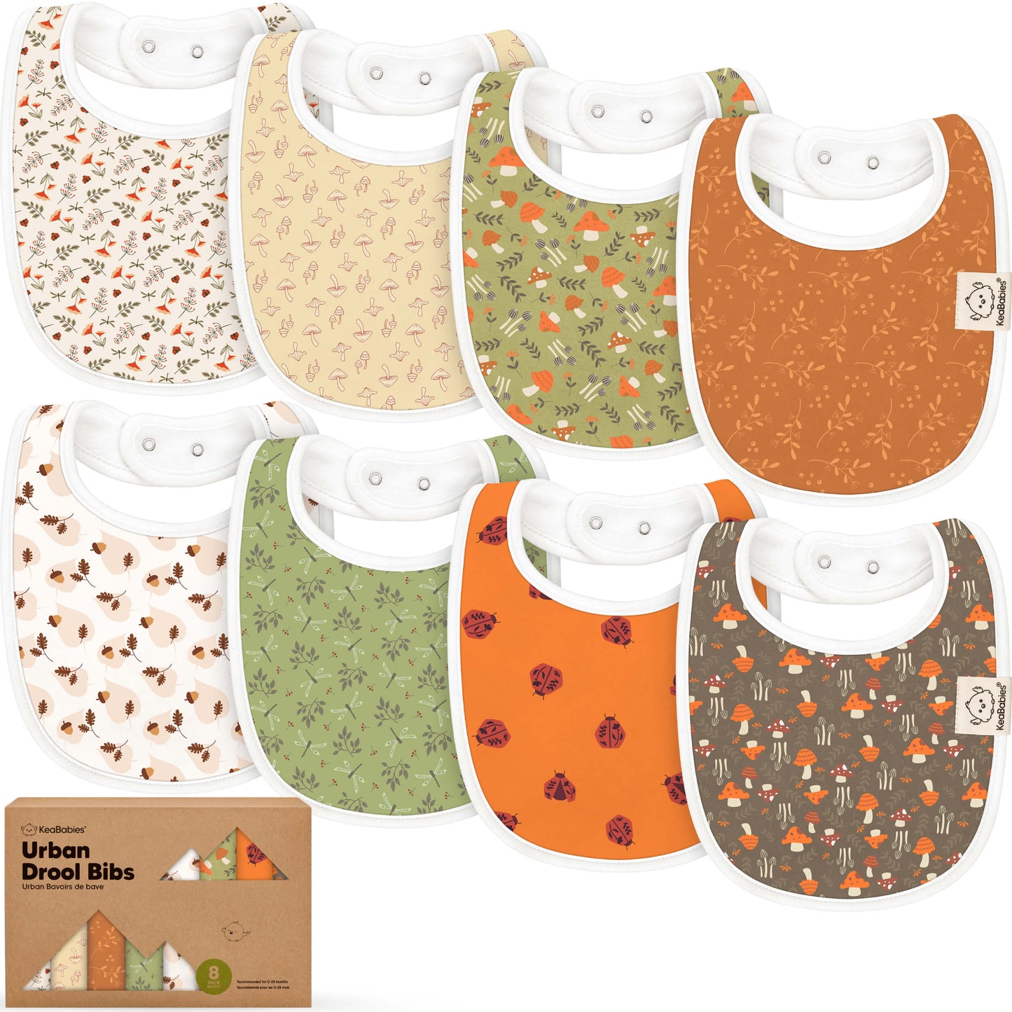 8-Pack Urban Drool Bibs 29077504131258
