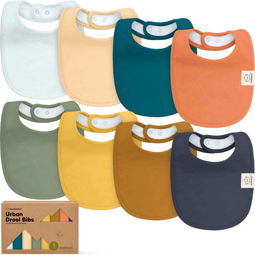 8-Pack Urban Drool Bibs (Eclipse)