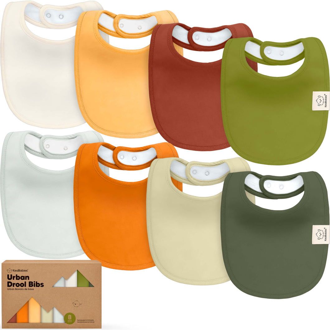 8-Pack Urban Drool Bibs (Sahara)