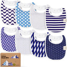 Load image into Gallery viewer, 8-Pack Urban Drool Bibs (Azure)
