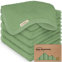 Load image into Gallery viewer, Deluxe Baby Washcloths (Meadow Green)
