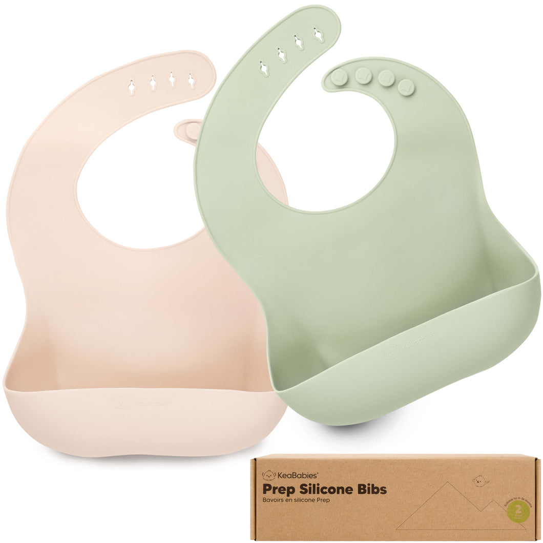 2-Pack Prep Silicone Bibs (Macaron)