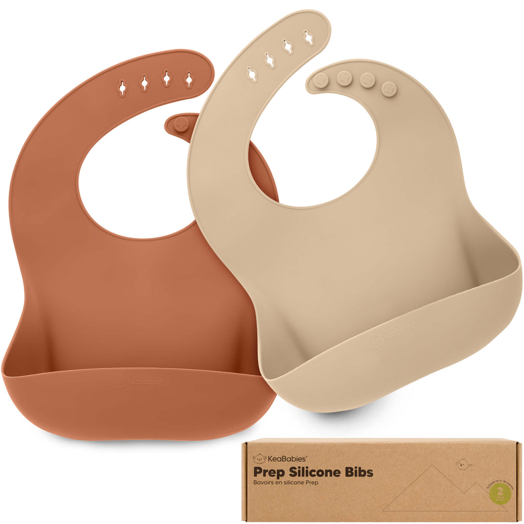 2-Pack Prep Silicone Bibs (Terracotta)