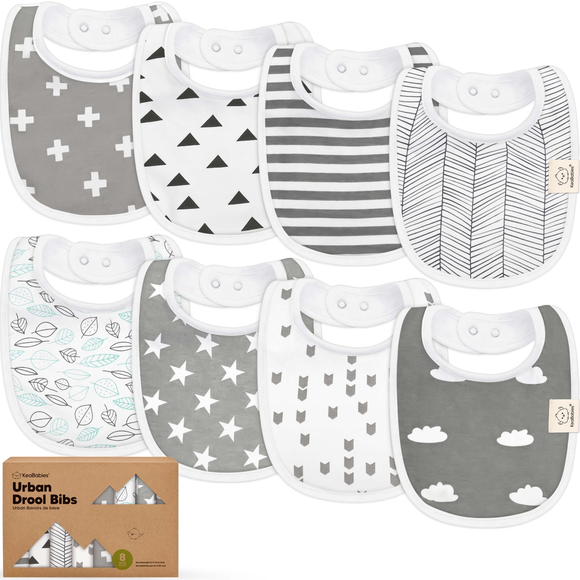 8-Pack Urban Drool Bibs 29531137769658