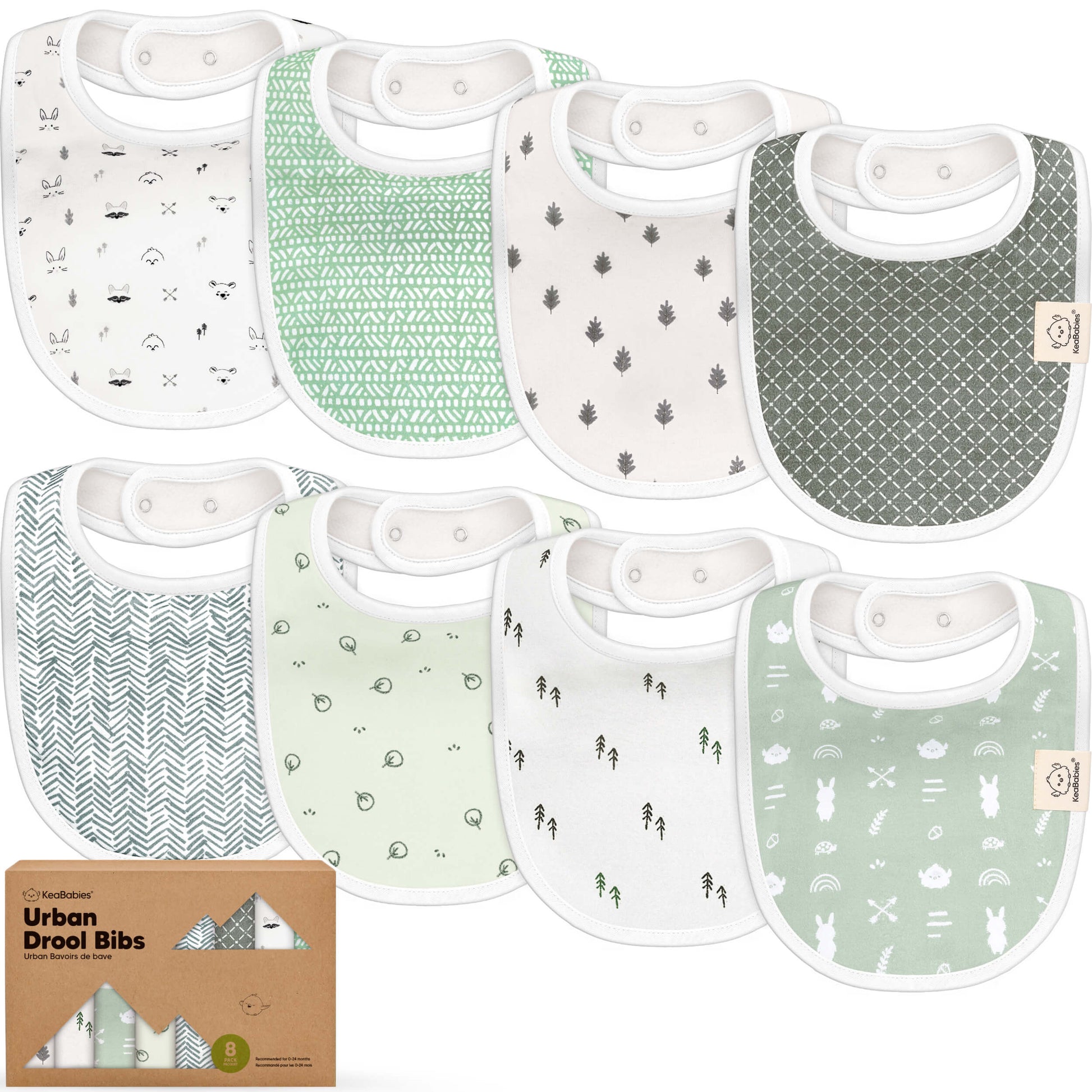 8-Pack Urban Drool Bibs 29531141701818