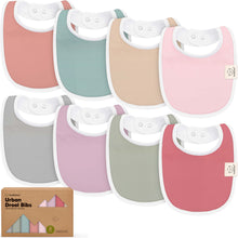 Load image into Gallery viewer, 8-Pack Urban Drool Bibs (Muted Pastel)
