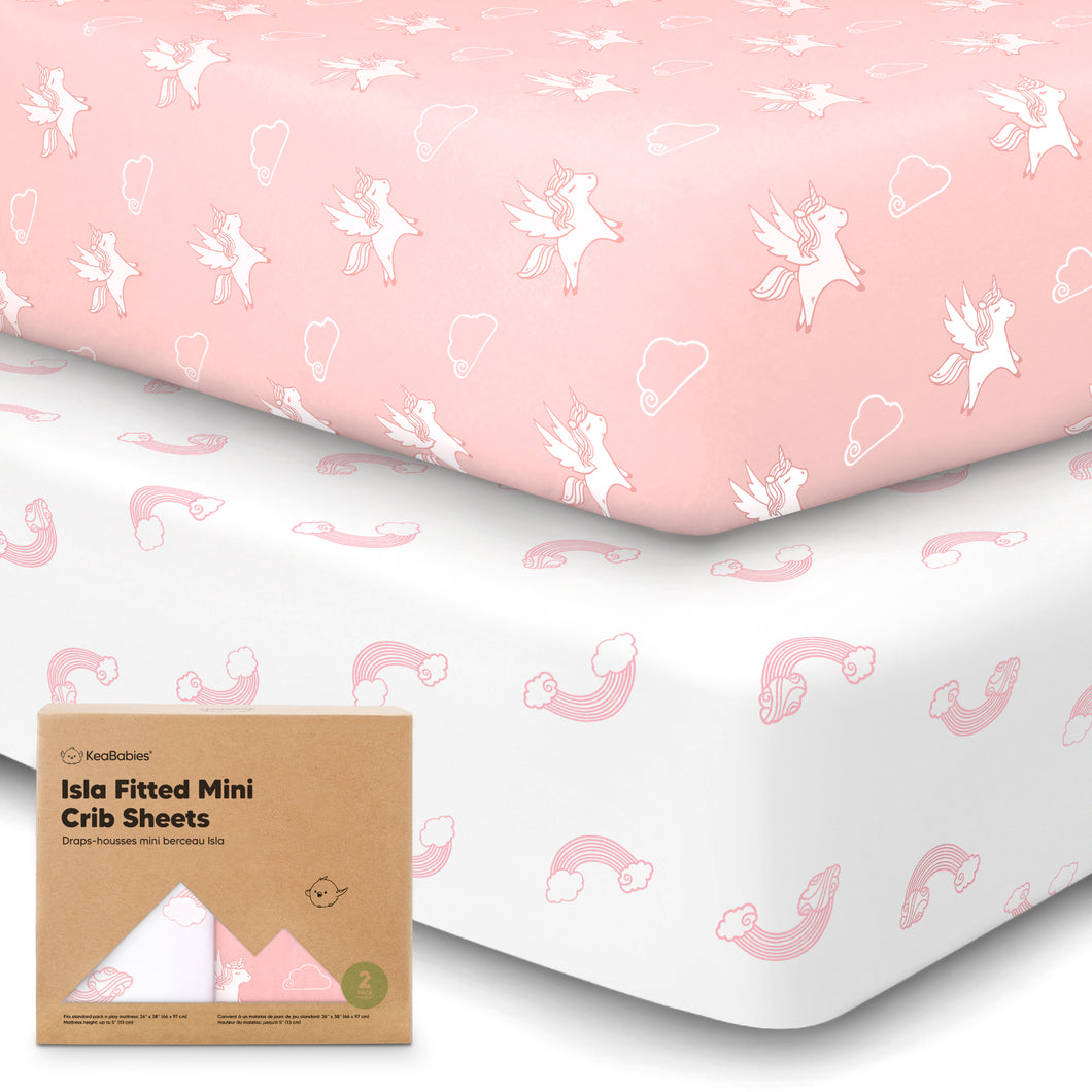 Isla Fitted Mini Crib Sheets (Dreamland)