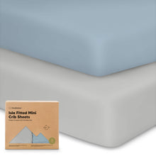 Load image into Gallery viewer, Isla Fitted Mini Crib Sheets (Steel)
