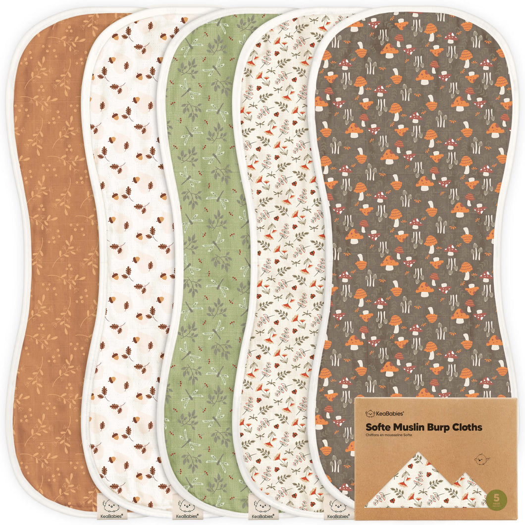 Softe Muslin Baby Burp Cloth (Fall Spores)