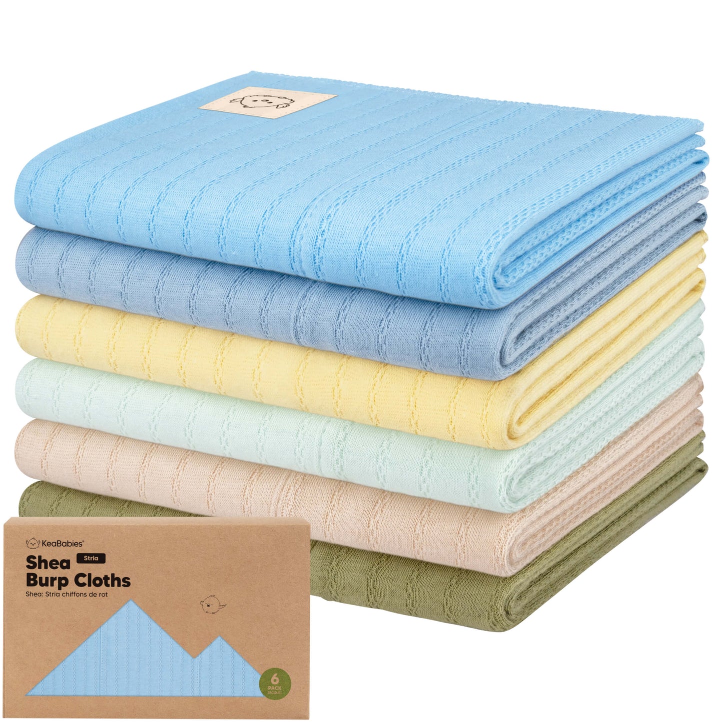 6-Pack Shea (Stria) Burp Cloths 29469185147066