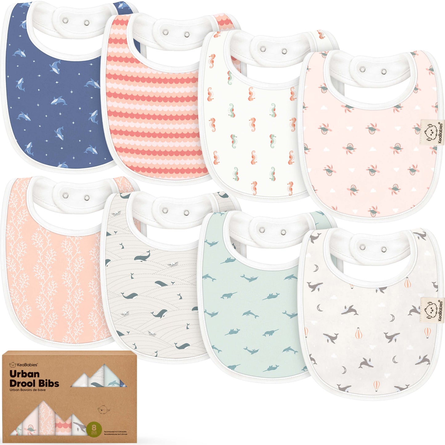 8-Pack Urban Drool Bibs 29554000003258