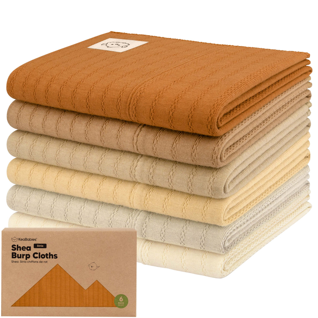 6-Pack Shea (Stria) Burp Cloths (Terracotta)