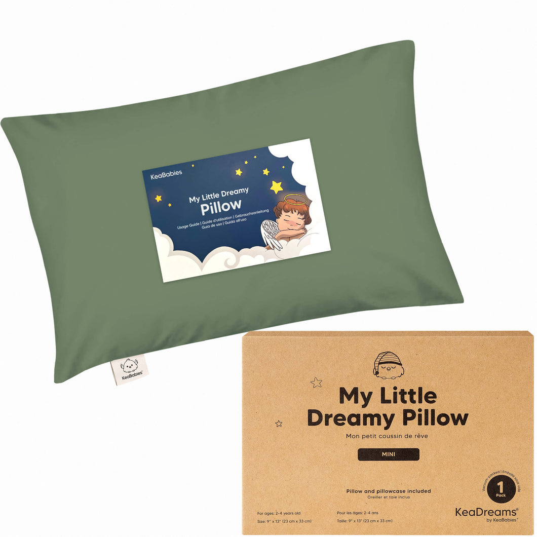 Mini Toddler Pillow With Pillowcase (Jungle Green)