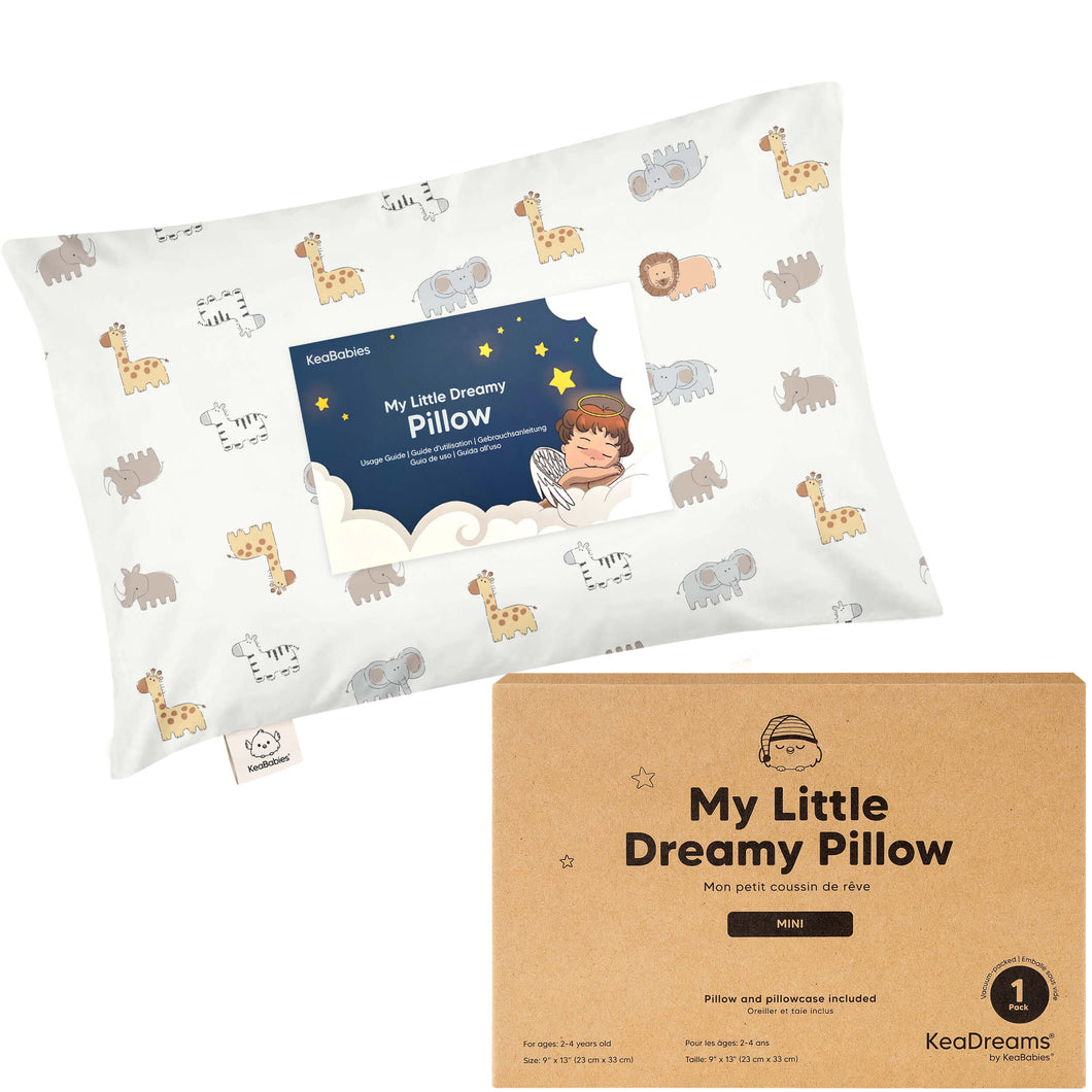 Mini Toddler Pillow With Pillowcase (Safari Echo)
