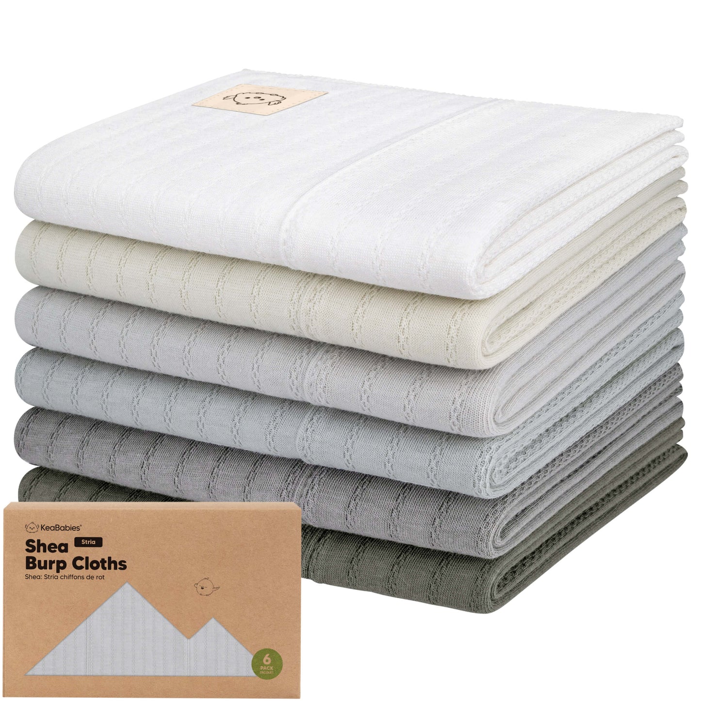 6-Pack Shea (Stria) Burp Cloths 29469258776762
