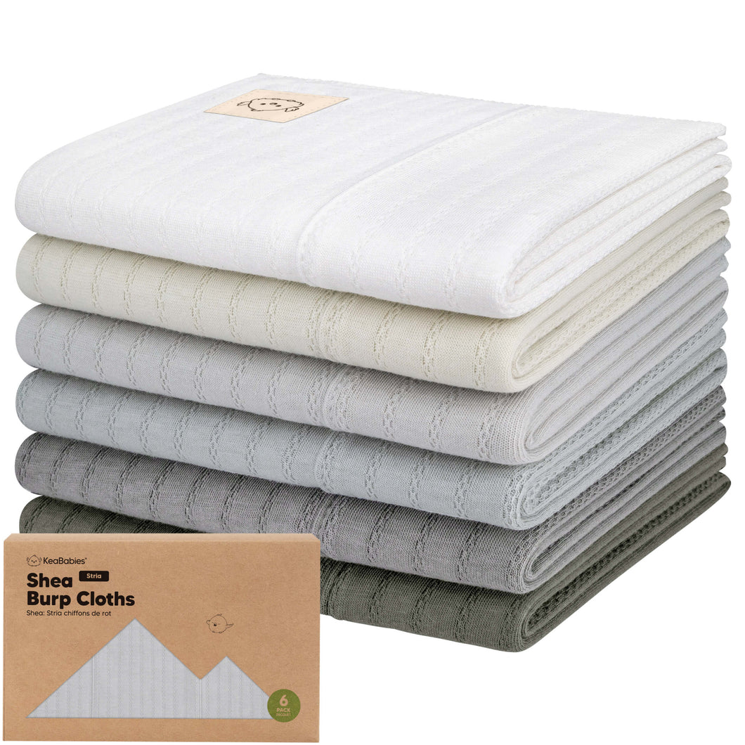 6-Pack Shea (Stria) Burp Cloths (Granite)