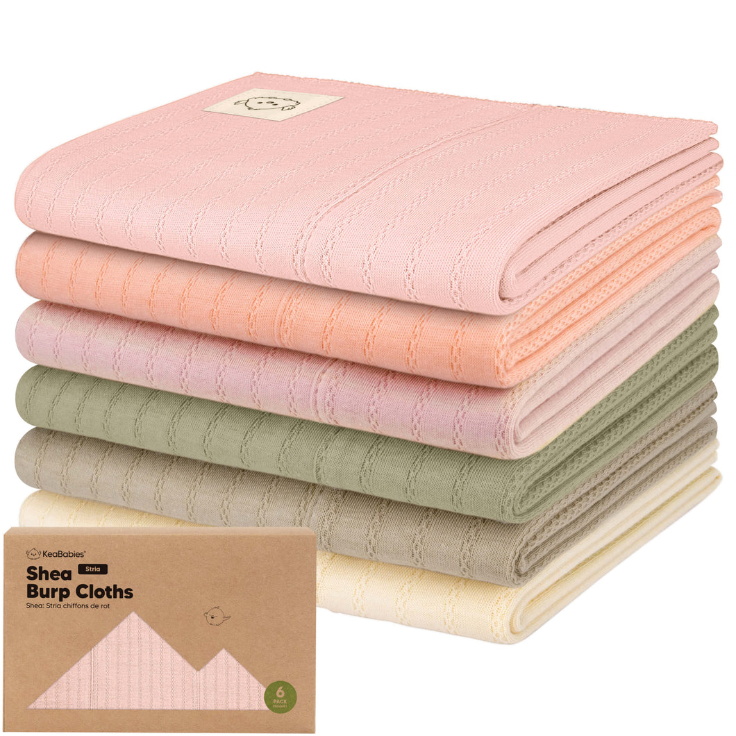 6-Pack Shea (Stria) Burp Cloths