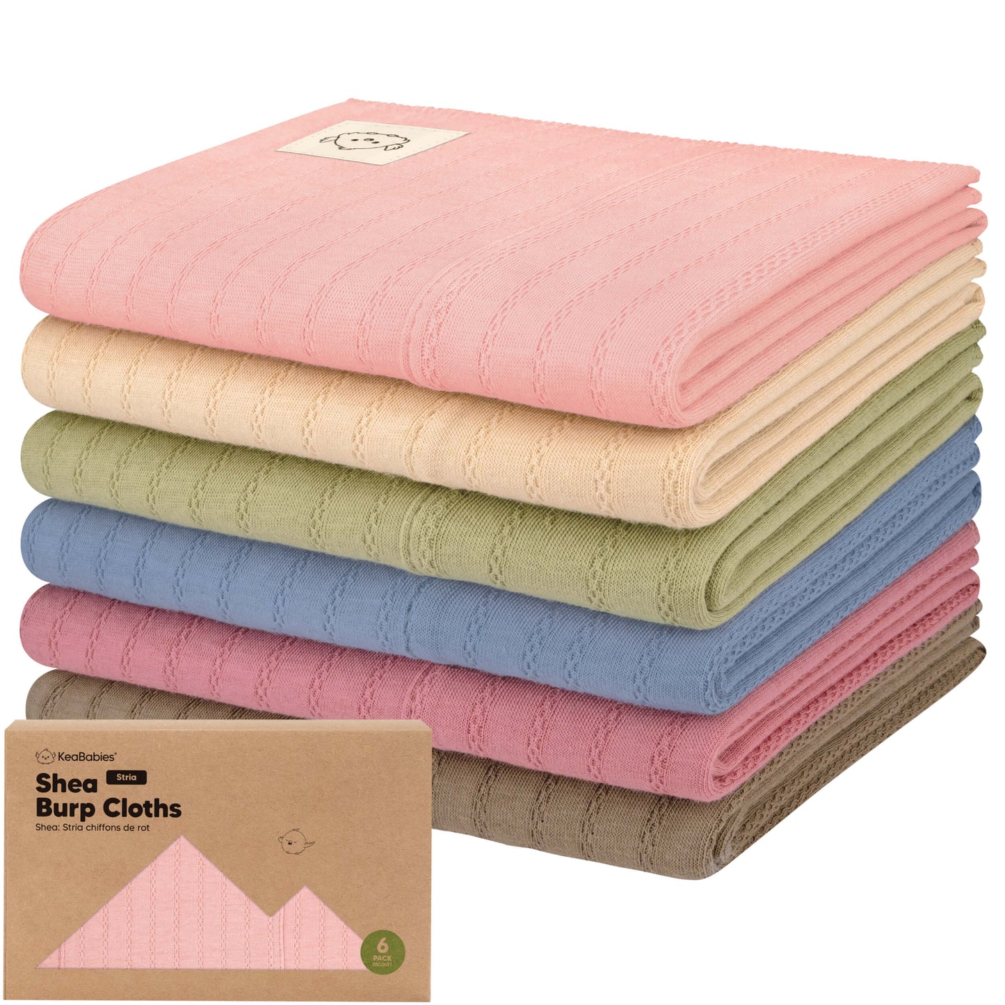 6-Pack Shea (Stria) Burp Cloths 29469102538938
