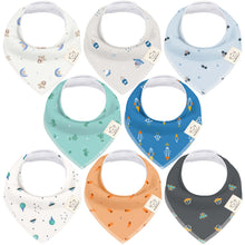 Load image into Gallery viewer, 8-Pack Organic Bandana Bibs (Cosmo)
