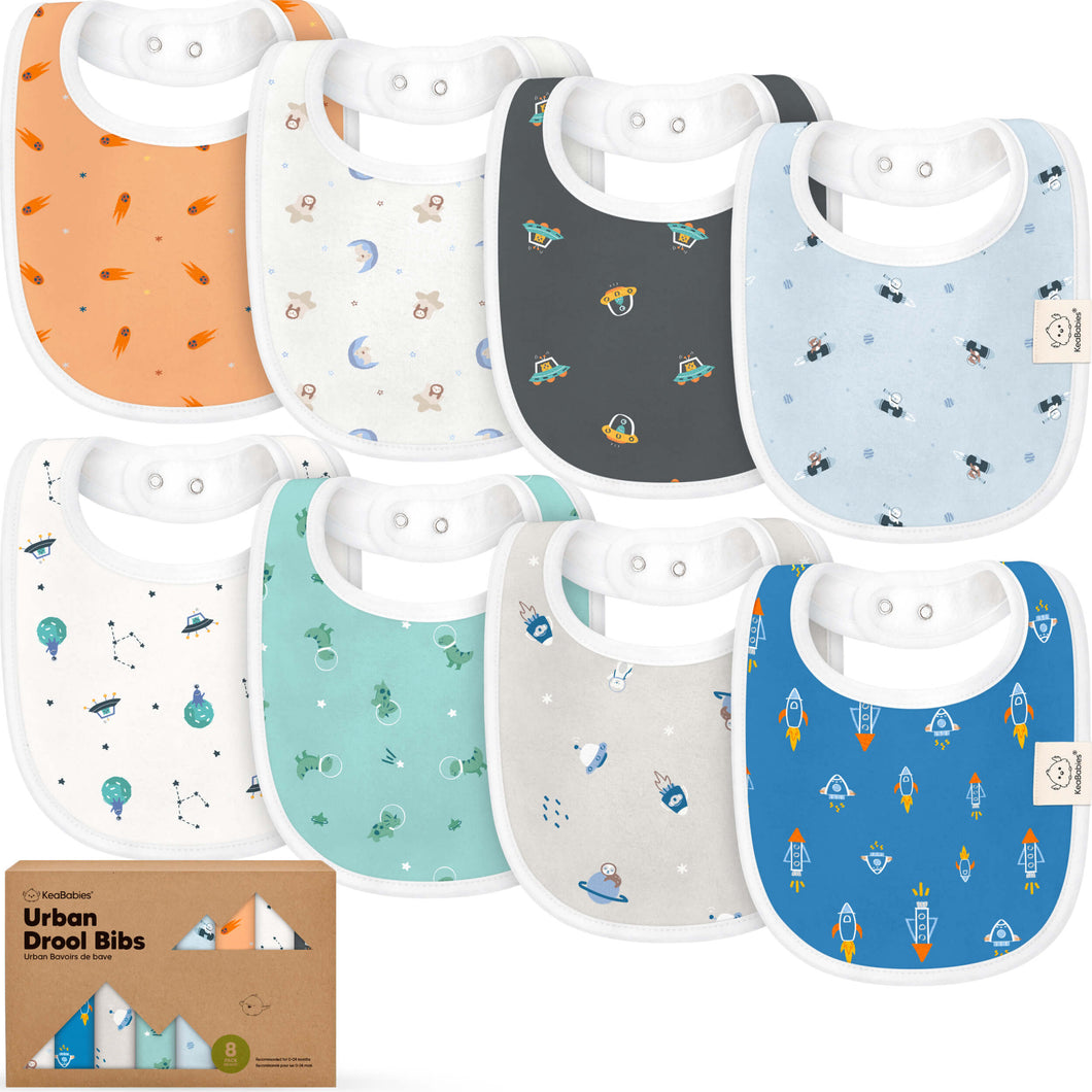 8-Pack Urban Drool Bibs (Cosmo)