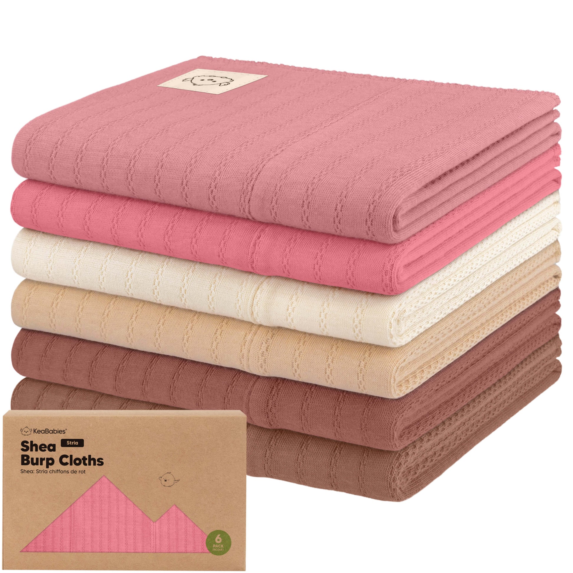 6-Pack Shea (Stria) Burp Cloths 29469089497274