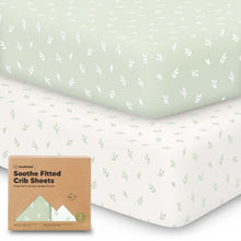 Load image into Gallery viewer, Soothe Fitted Crib Sheet (Herb)
