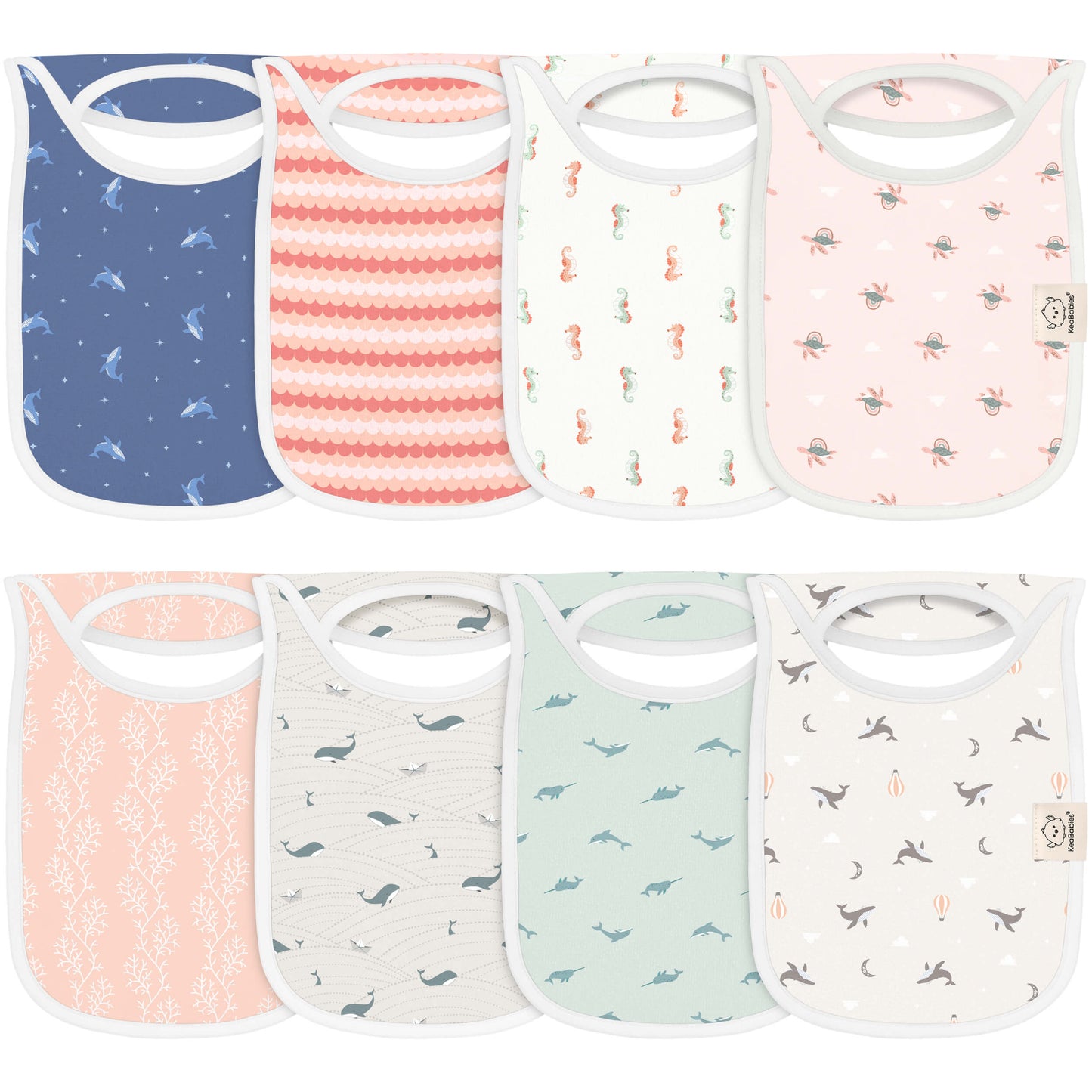 8-Pack Hallo Drool Bibs 29526050635962