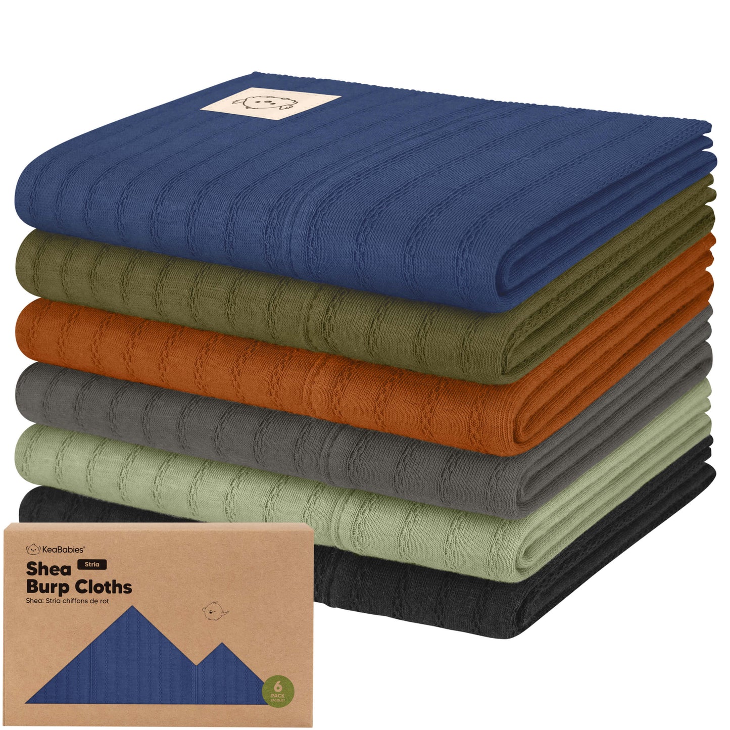 6-Pack Shea (Stria) Burp Cloths 29467367833786
