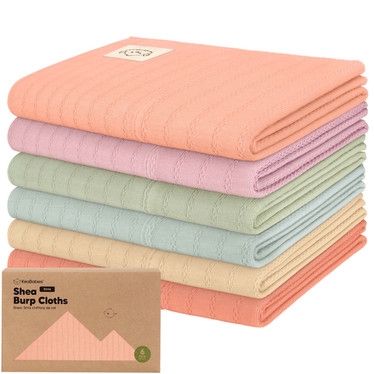 6-Pack Shea (Stria) Burp Cloths 29469249011898
