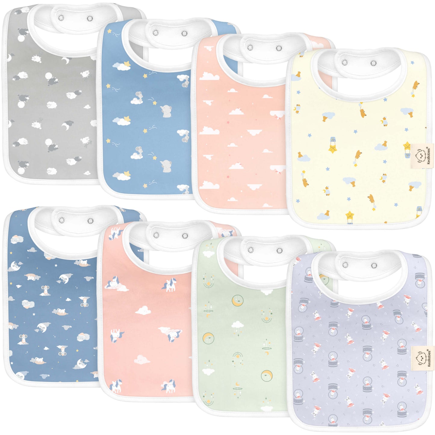 8-Pack Coast Drool Bibs 29566237507770