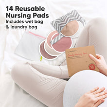 Load image into Gallery viewer, 14 Reusable Nursing Pads - Includes wet bag &amp; laundry bag
