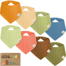 Load image into Gallery viewer, 8-Pack Lumi Muslin Bandana Bibs (Primeval)
