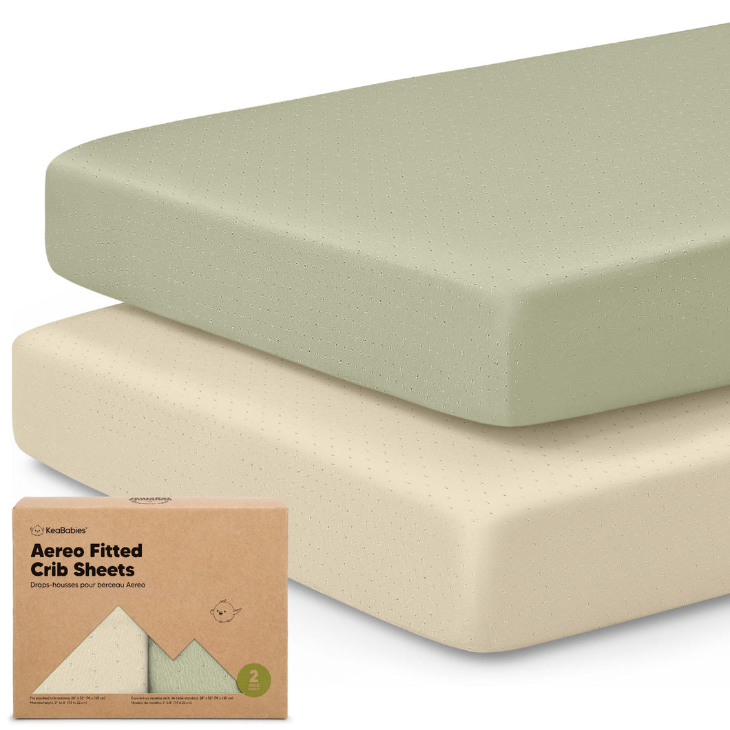 2-Pack Aereo Fitted Crib Sheets (Avocado)