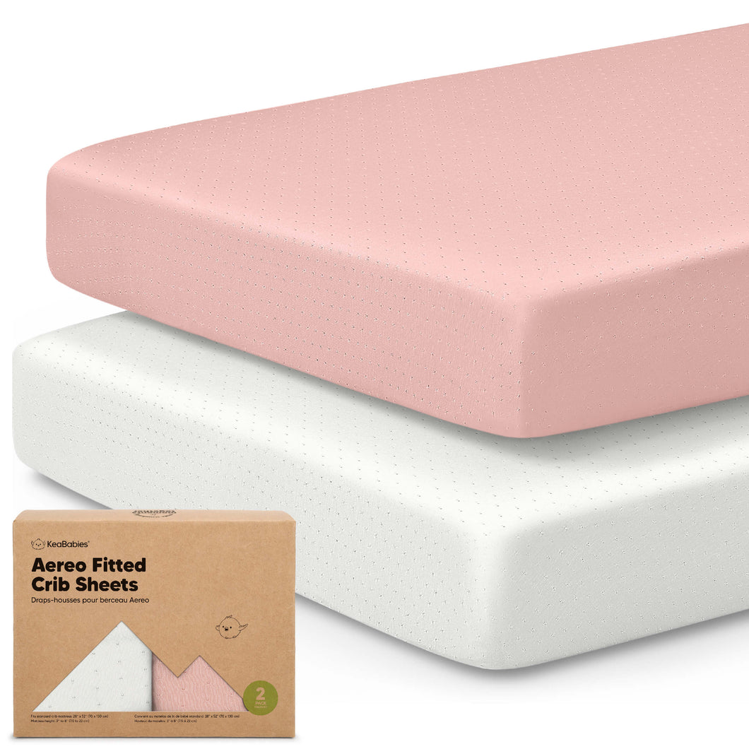 2-Pack Aereo Fitted Crib Sheets (Rose)